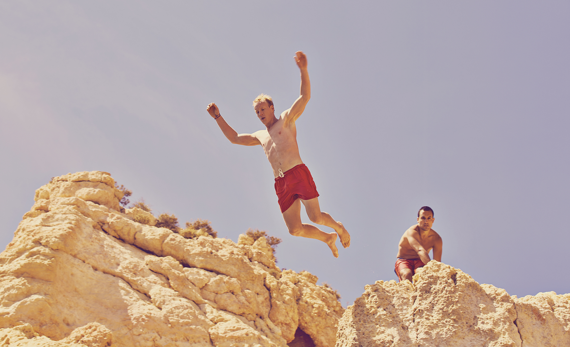 Cliff Jumping in Carvoeiro, Portugal